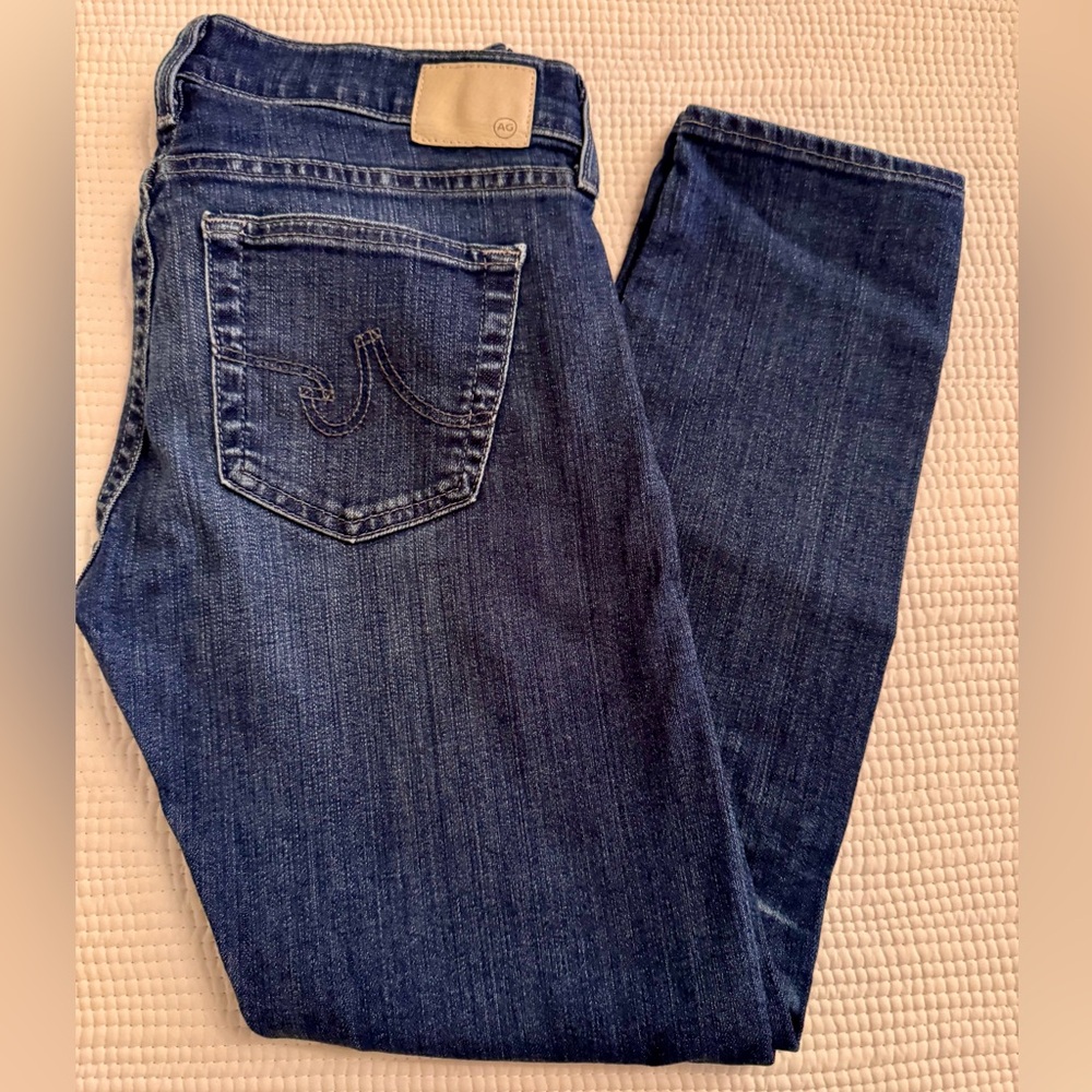 AG Adriano Goldschmied Blue Denim- The Nikki Crop-Relaxed Skinny Crop